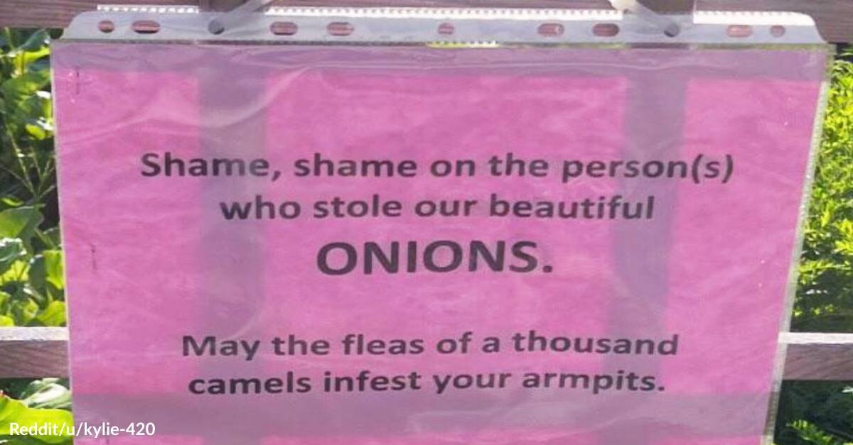 Angry Gardener Puts Curse on Onion Thief: May the Fleas of a Thousand