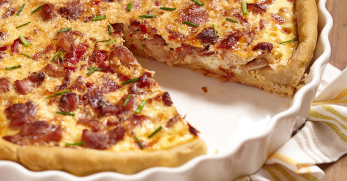 Bacon, Chicken & Bell Pepper Quiche – 12 Tomatoes