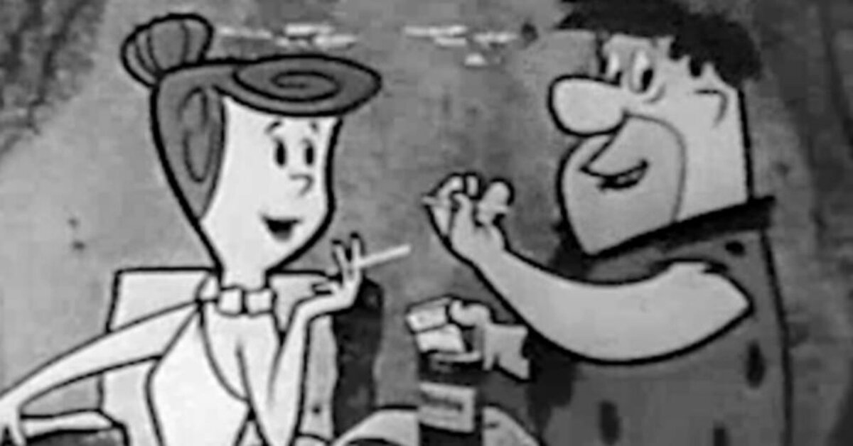 Commercial flintstone smoking Meanwhile back